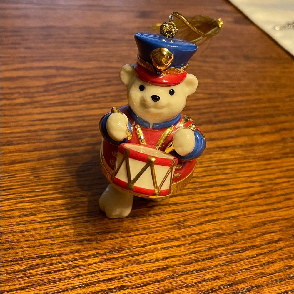 Lenox Bear Drummer Ornament - Red, Blue, Gold, White - Picture 2 of 5